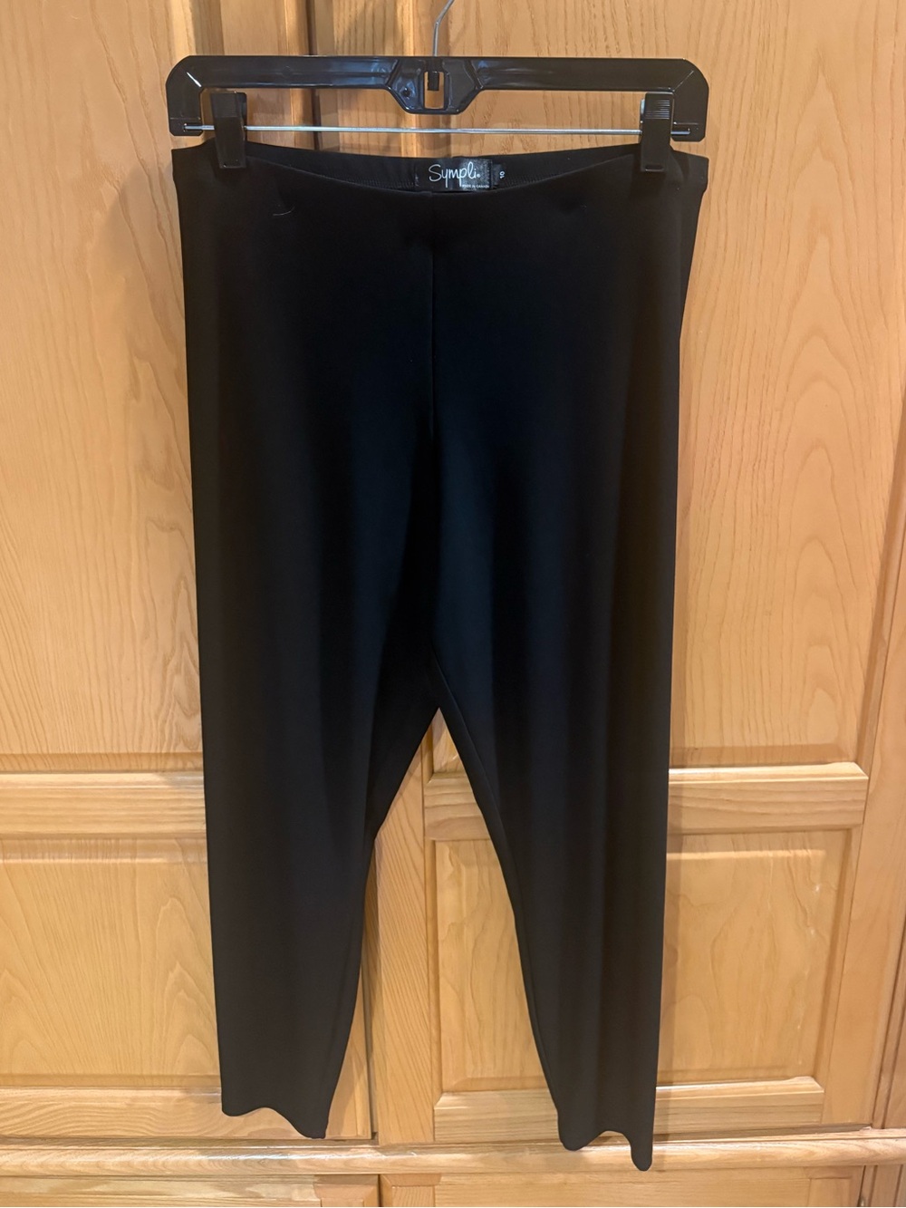Sympli Nu Yoke Leggings Black High Rise Jersey Knit Yoga Size 10